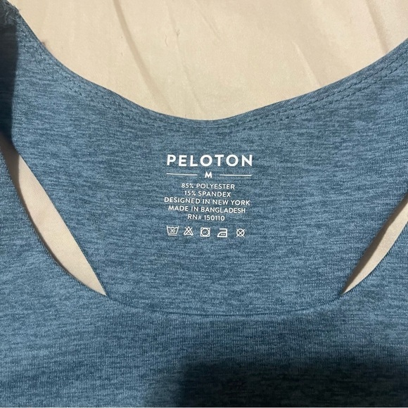 Peloton Heathered Strappy Teal Sports Bra NWT Size M - Picture 5 of 6